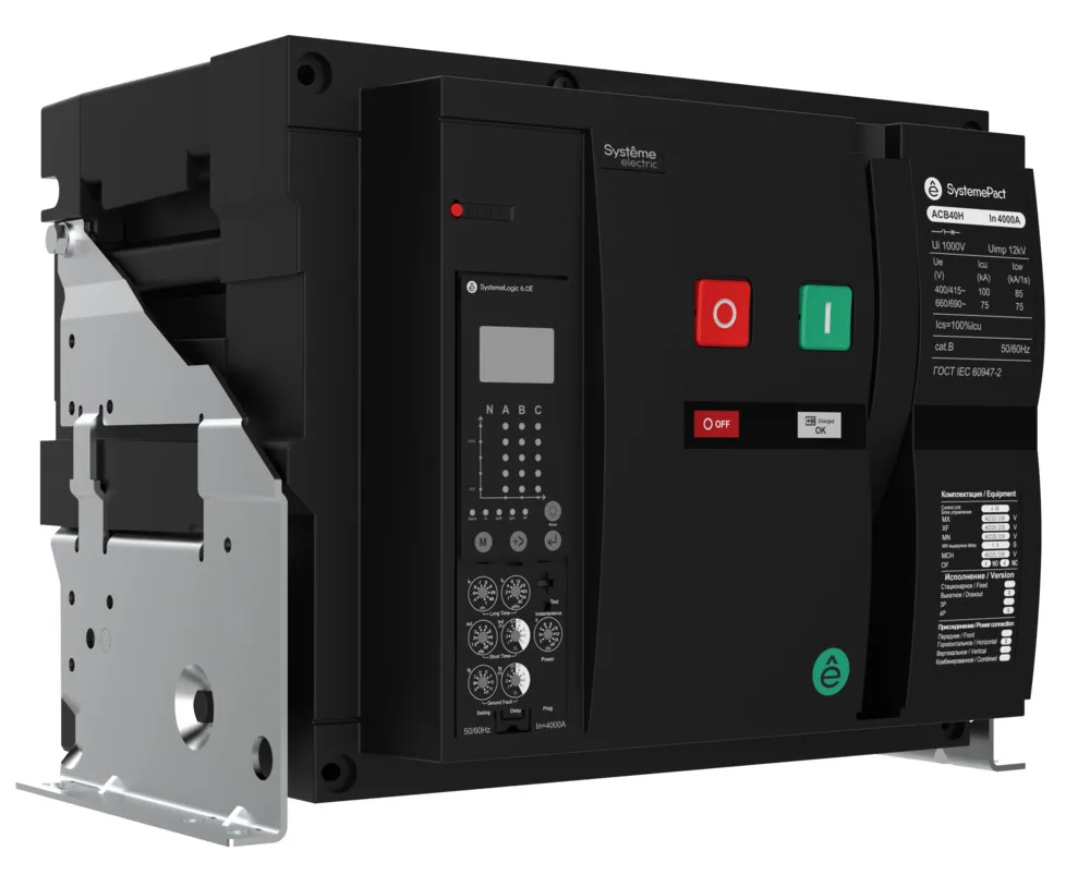 ВОЗДУШНЫЙ АВТ.ВЫКЛ.SYSTEMEPACT ACB40H 1250A 4P 6.0E СТАЦ,ГП MCH+MX+XF AC230V