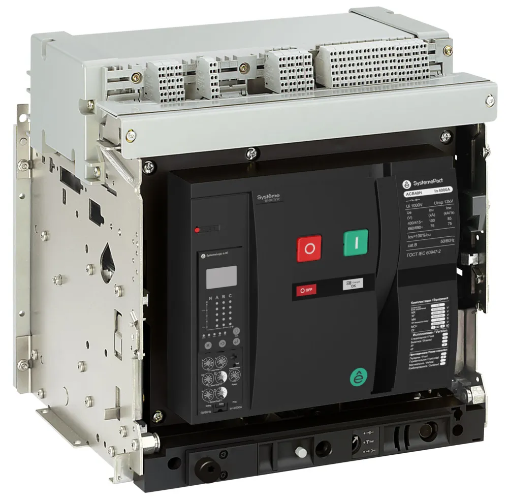 ВОЗДУШНЫЙ АВТ.ВЫКЛ.SYSTEMEPACT ACB40H 1000A 4P 6.0H ВЫК,ГП MCH+MX+XF AC230V