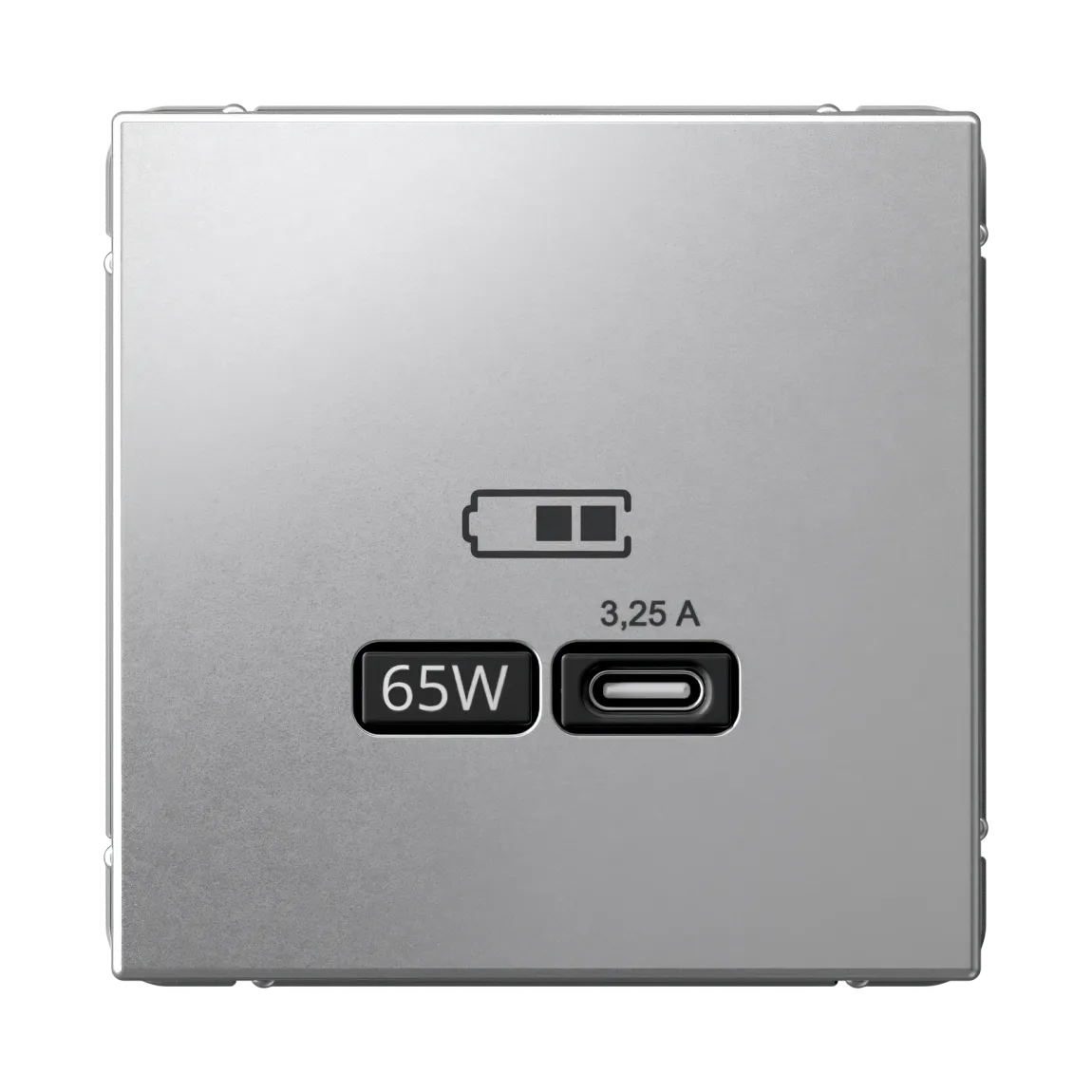 Розетка USB ArtGallery C 65Вт быстрая зарядка QC PD механизм алюминий