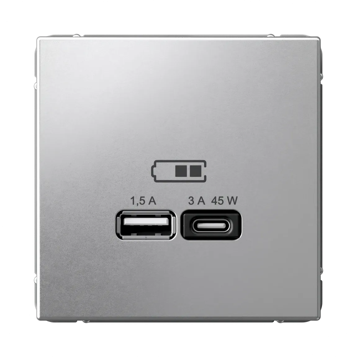 ARTGALLERY USB РОЗЕТКА A + тип-C 45Вт высокоскор.заряд. QC, PD, механизм, АЛЮМИНИЙ