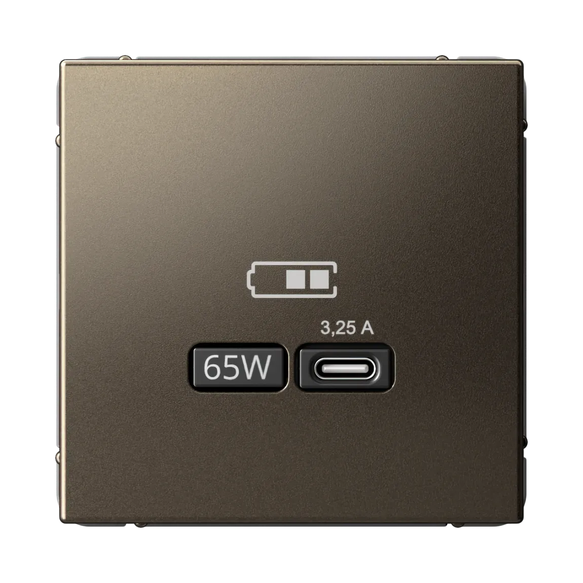 Розетка USB ArtGallery C 65Вт быстрая зарядка QC PD механизм мокко