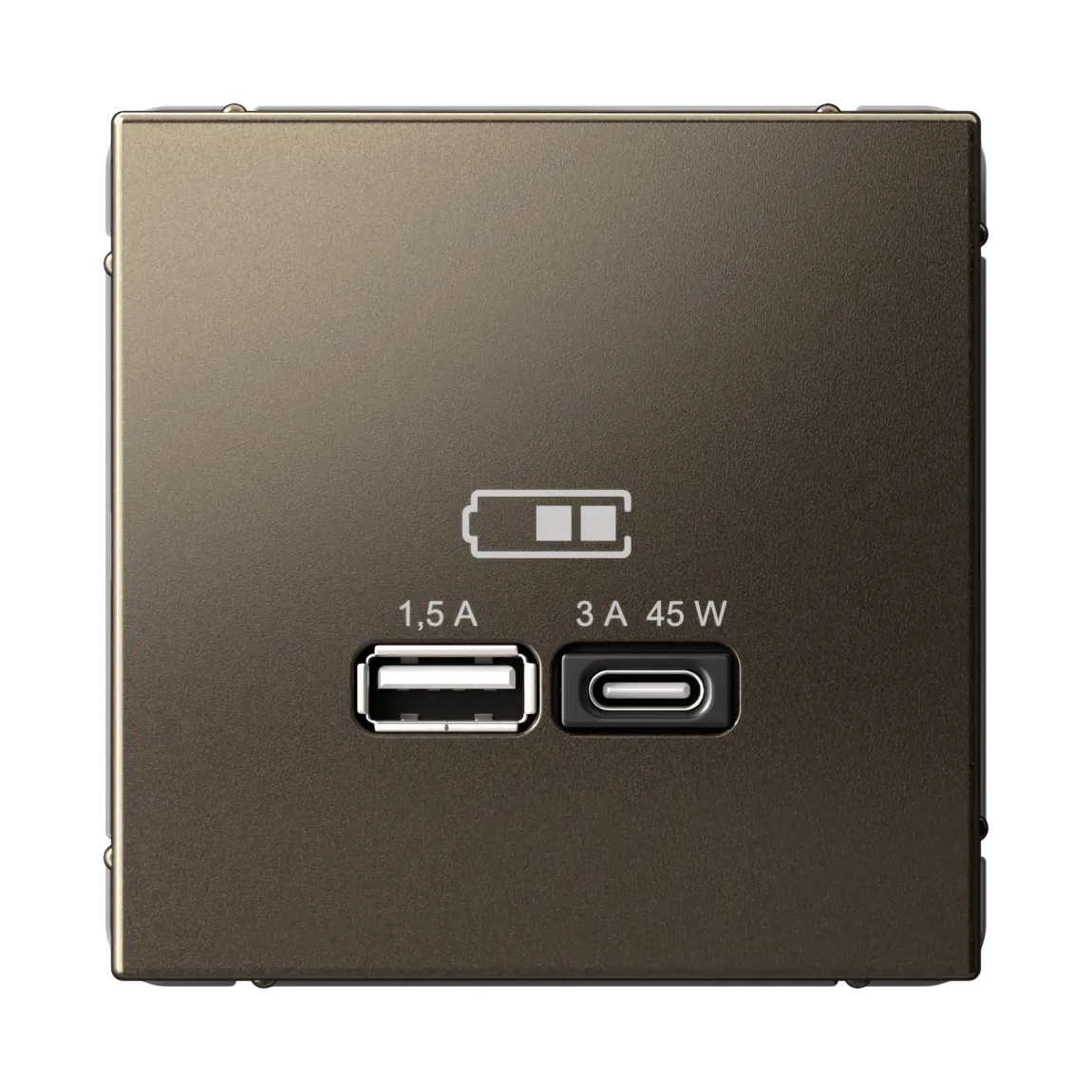 ARTGALLERY USB РОЗЕТКА A + тип-C 45Вт высокоскор.заряд. QC, PD, механизм, МОККО