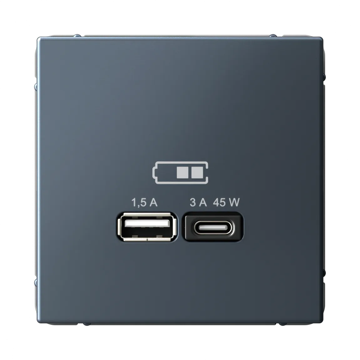 ARTGALLERY USB РОЗЕТКА A + тип-C 45Вт высокоскор.заряд. QC, PD, механизм, ГРИФЕЛЬ