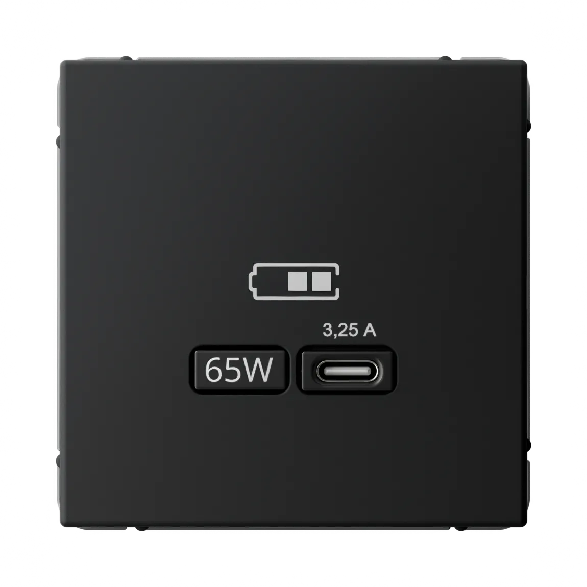 Розетка USB ArtGallery C 65Вт быстрая зарядка QC PD механизм карбон