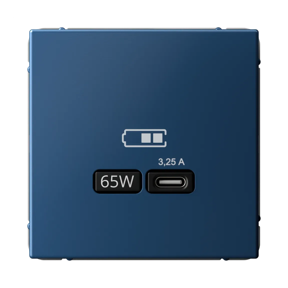 Розетка USB ArtGallery C 65Вт быстрая зарядка QC PD механизм аквамарин