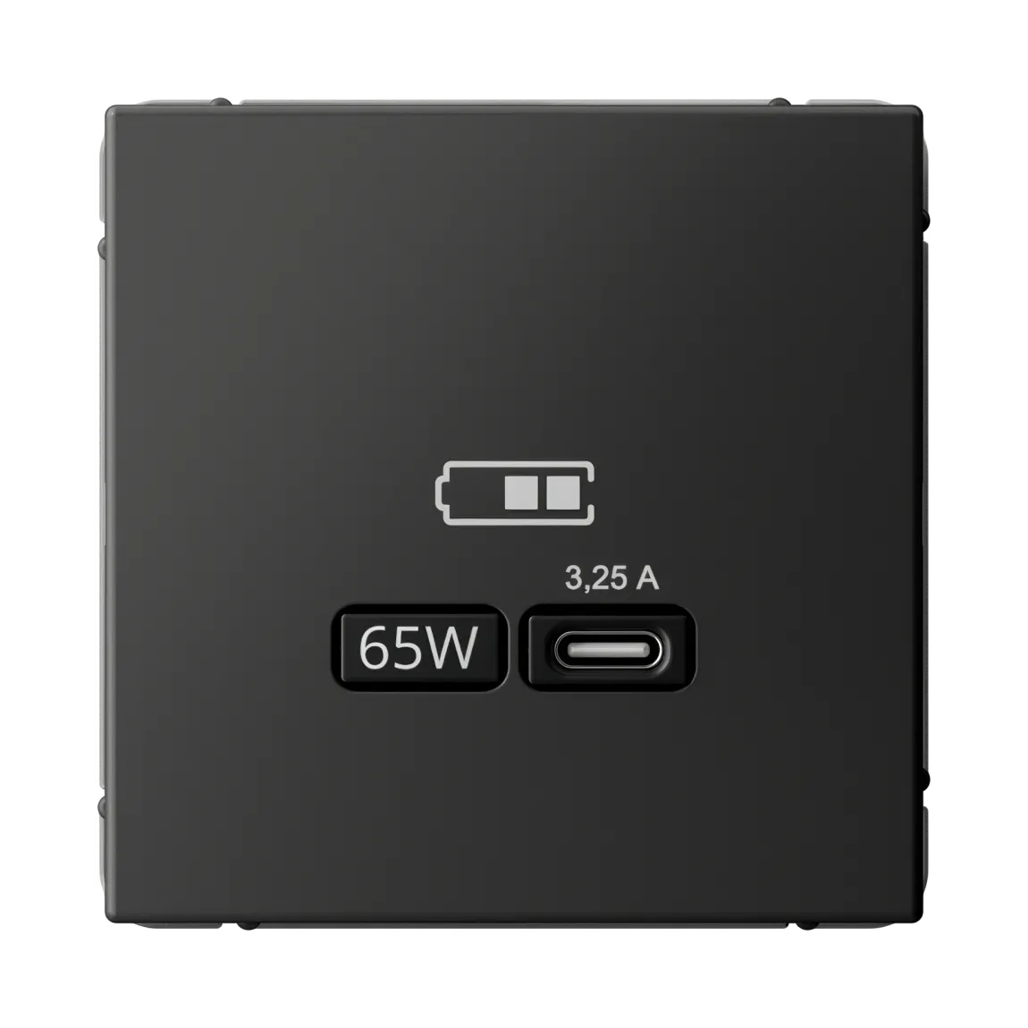 Розетка USB ArtGallery C 65Вт быстрая зарядка QC PD механизм базальт