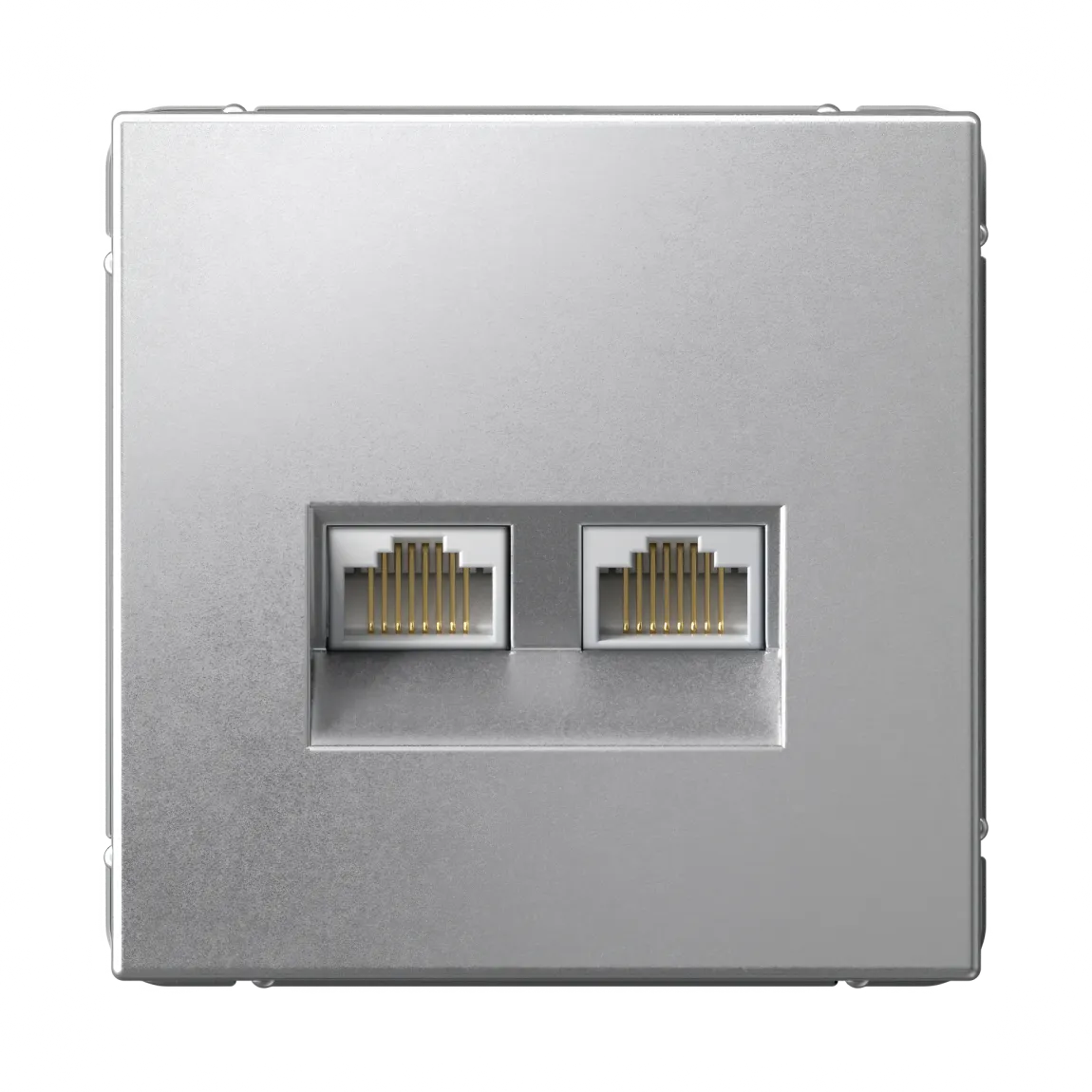 ARTGALLERY РОЗЕТКА двойная компьютерная RJ45+RJ45, кат. 5е, механизм, АЛЮМИНИЙ
