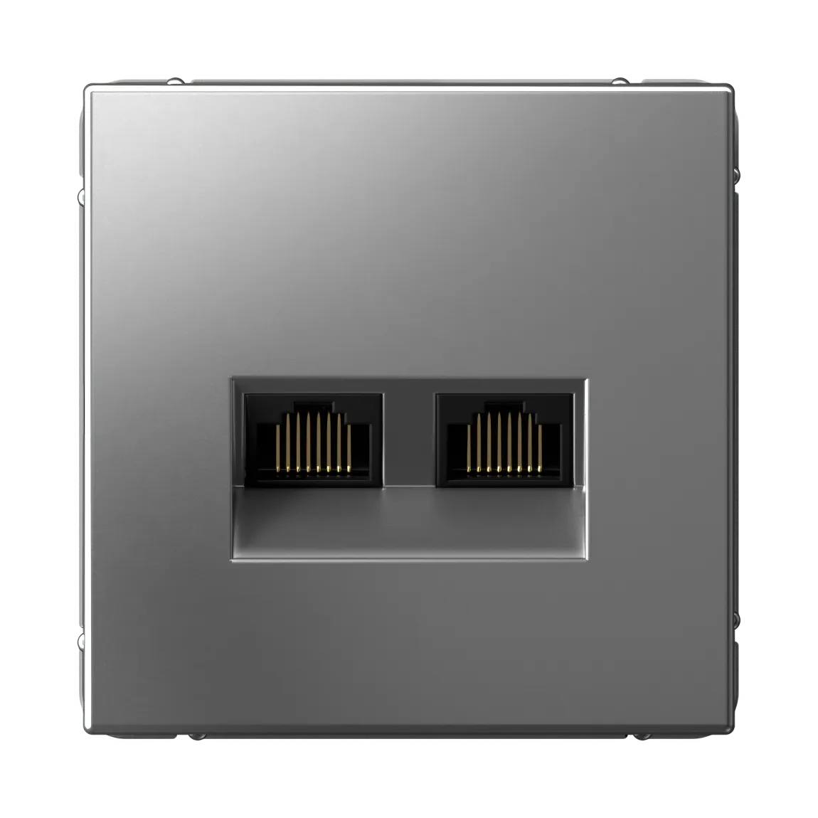 ARTGALLERY РОЗЕТКА двойная компьютерная RJ45+RJ45, кат. 5е, механизм, СТАЛЬ