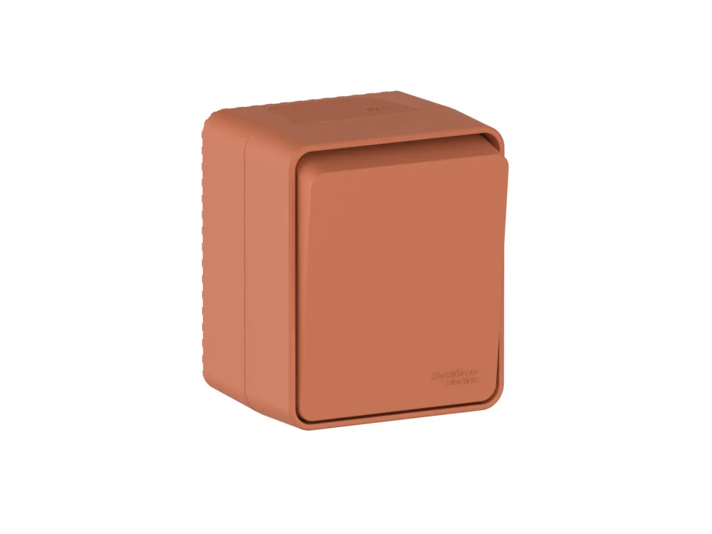 ATLASDESIGN PROFI IP54 О/У 1-клавишный ВЫКЛЮЧАТЕЛЬ КНОПОЧНЫЙ, сх.1, 10А, ТЕРРАКОТОВЫЙ