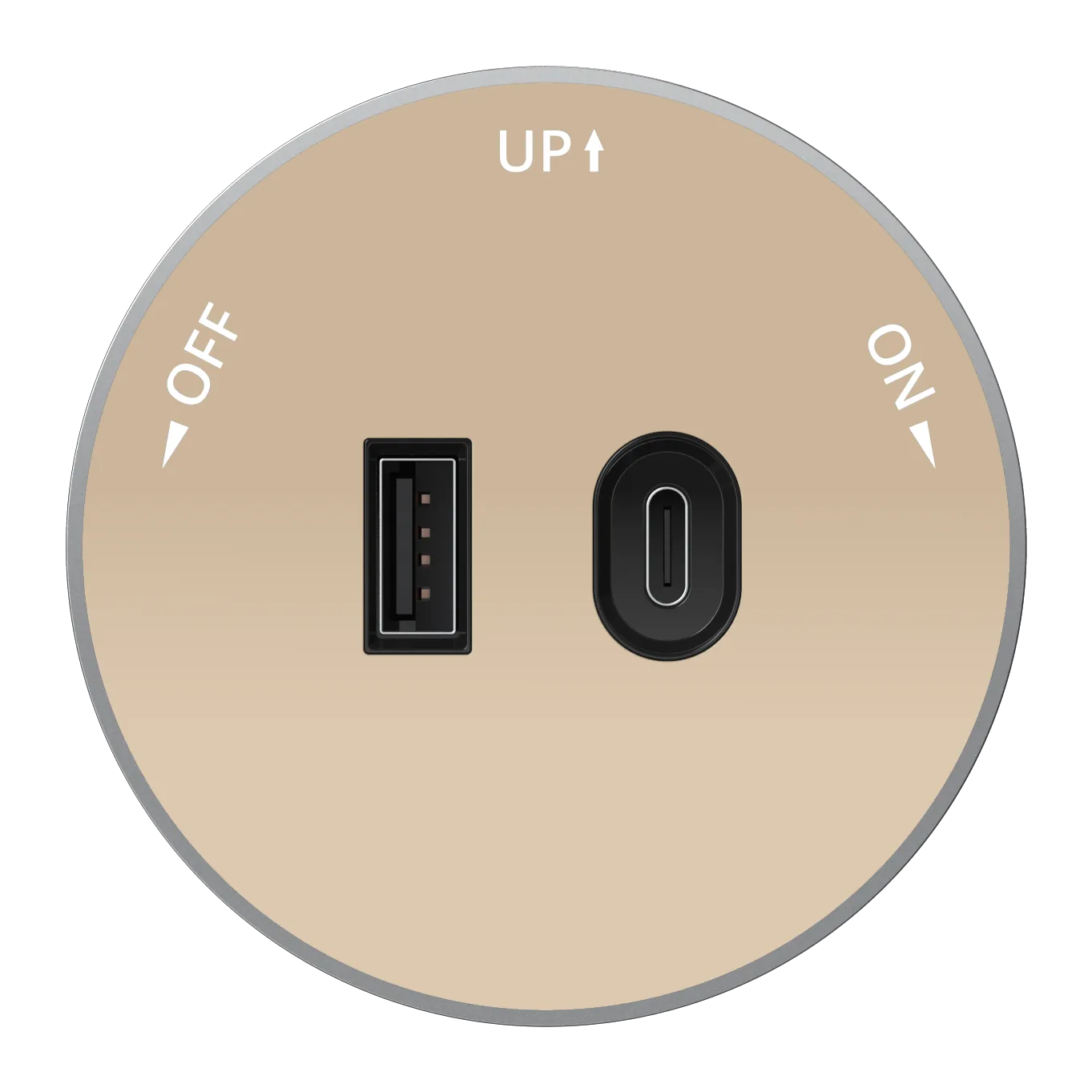 MULTITRACK Розетка 2хUSB (тип А+С) 18 Вт, 5 В/3 А ПЕСОЧНЫЙ