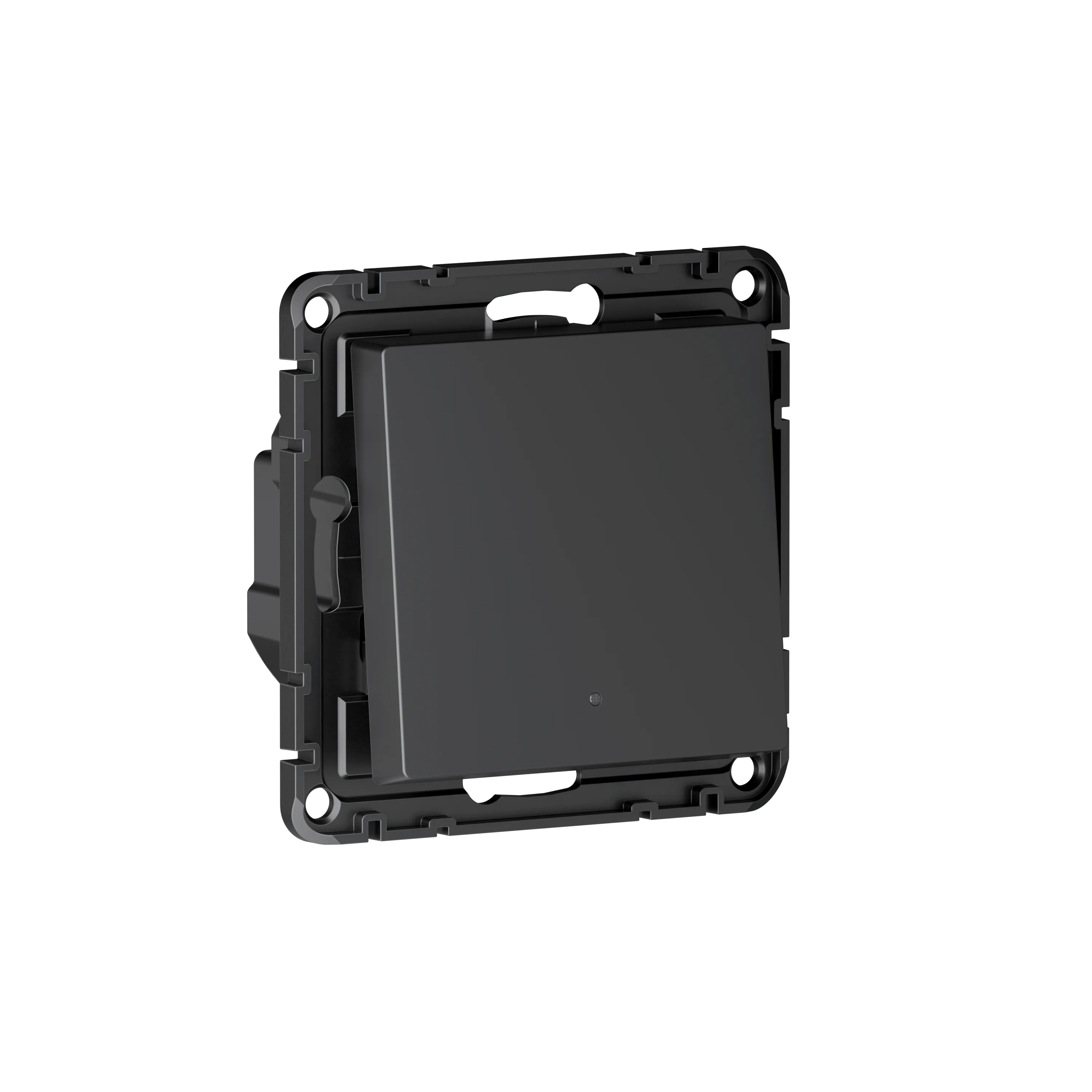 ATLASDESIGN SMART 1-кл. ВЫКЛЮЧАТЕЛЬ с подсв. с опц.нейтралью, Zigbee, сх.1, L(N), 10А, мех., КАРБОН