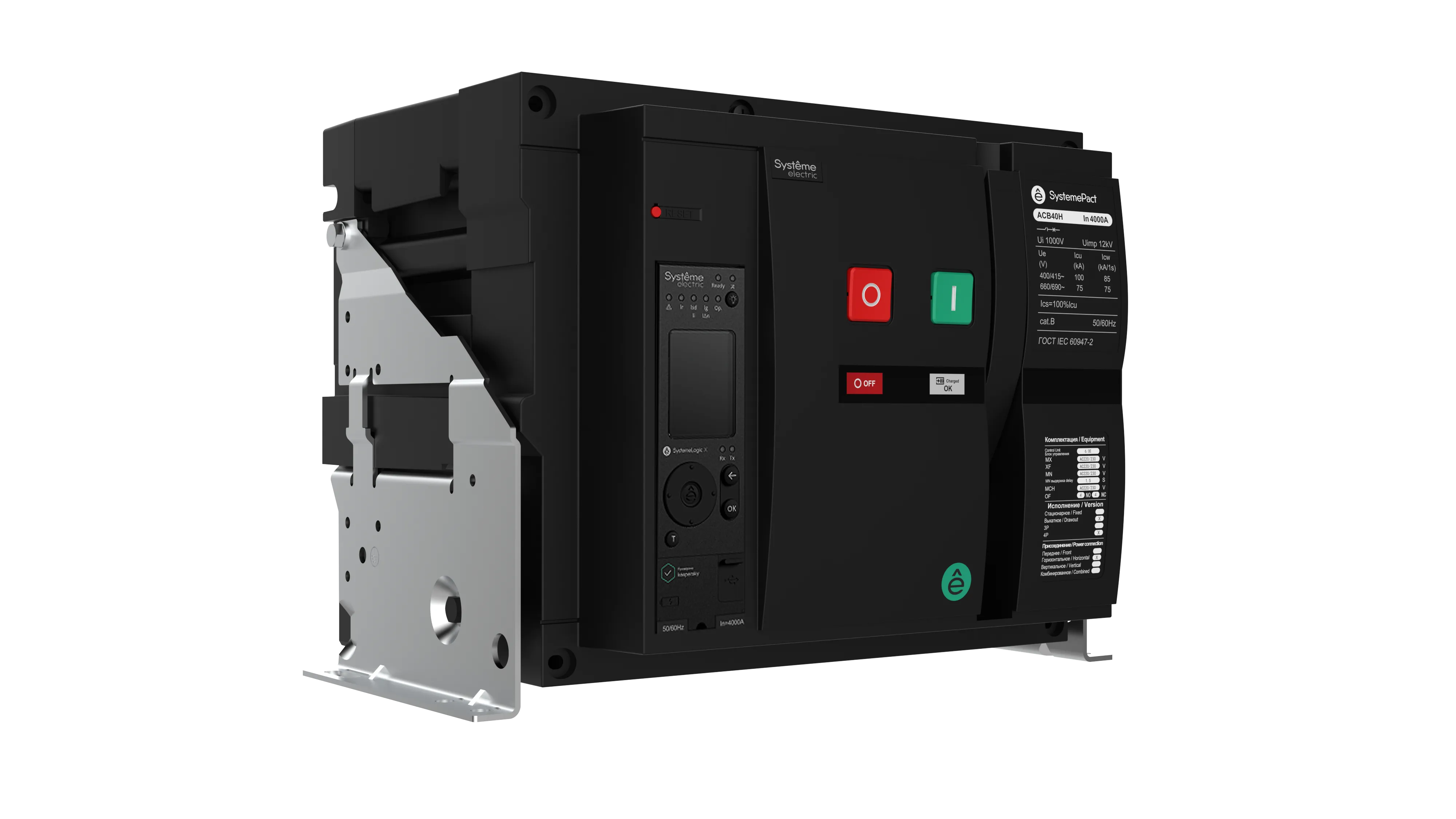ВОЗДУШНЫЙ АВТ.ВЫКЛ.SYSTEMEPACT ACB40H 800A 3P SLX СТАЦ,ГП MCH+MX+XF AC230V
