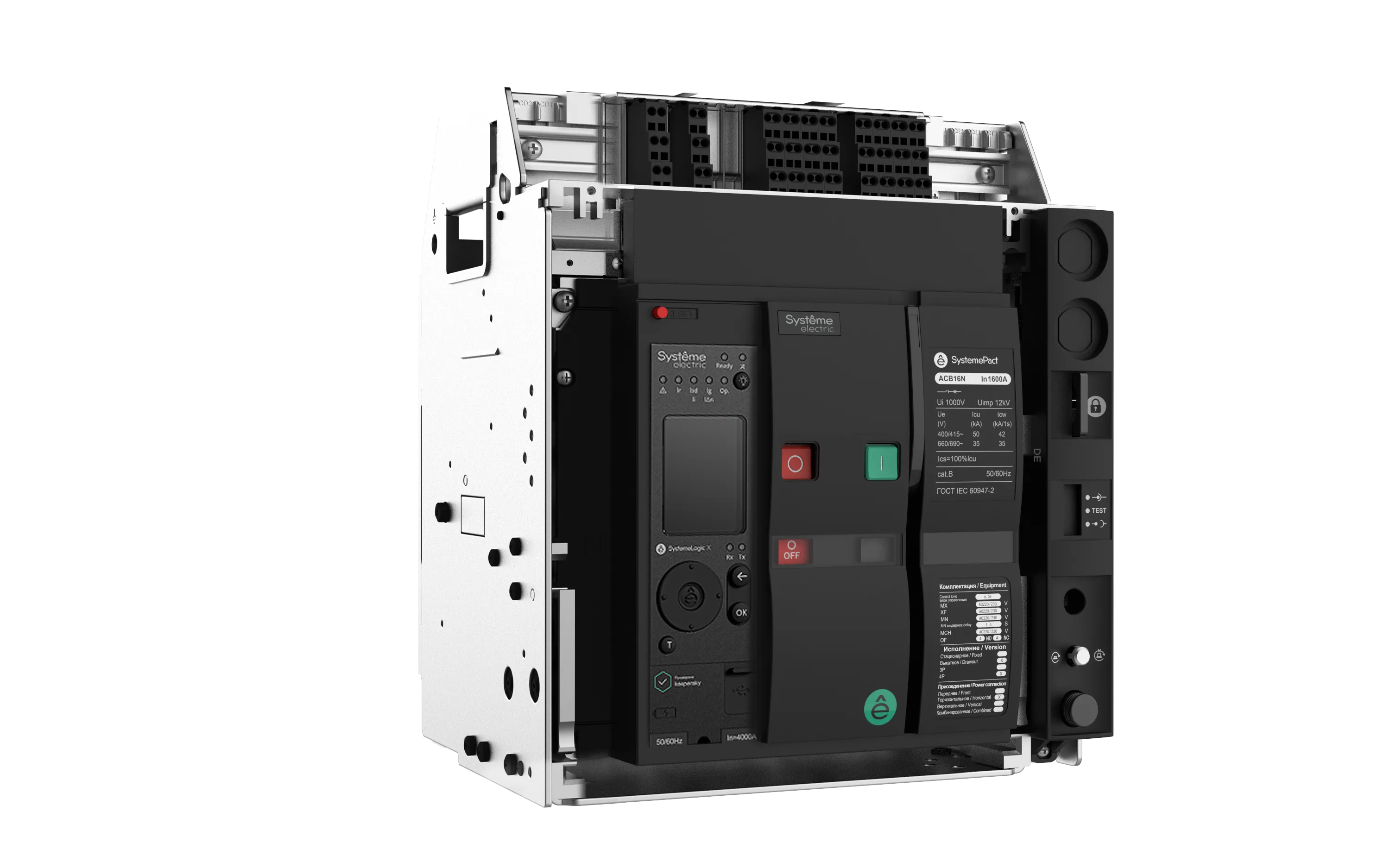 ВОЗДУШНЫЙ АВТ.ВЫКЛ.SYSTEMEPACT ACB16N 800A 3P SLX ВЫК,ВП MCH+MX+XF AC230V