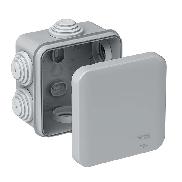 MULTIBOX Коробка распред. откр. установки 70x70x40, габариты 95х95х48, IP55 СЕРАЯ (со стикером)
