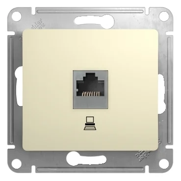 GLOSSA РОЗЕТКА компьютерная RJ45 кат. 5e, механизм, БЕЖЕВЫЙ