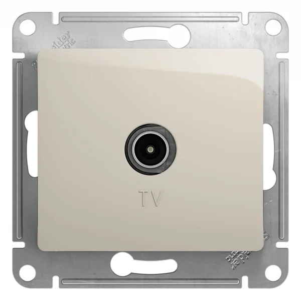 GLOSSA TV РОЗЕТКА оконечная 1дБ, механизм, МОЛОЧНЫЙ