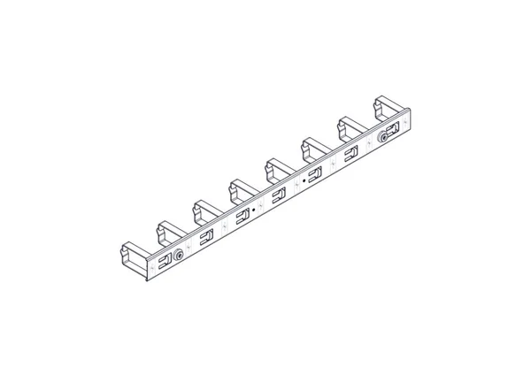 Вертикальный кабельный организатор Uniprom, 2x8 колец, черный