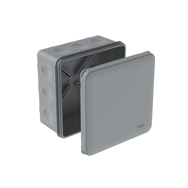 MULTIBOX Коробка распред. 100х100х50 IP66 с 12 мембр. вводами D20, под пистолет СЕРАЯ (со стикером)