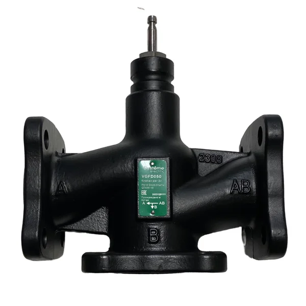 Клапан регулирующий 3-ход разд фланц PN16 DN50 31м³/ч -20…+130°С