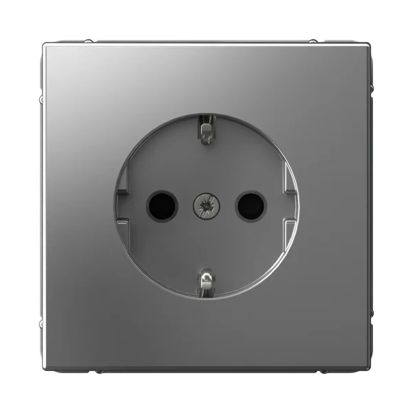 ARTGALLERY РОЗЕТКА с заземлением со шторками, 16А, механизм, быстрозажим. клем., СТАЛЬ