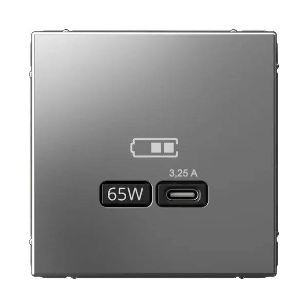 ARTGALLERY USB РОЗЕТКА тип-С 65Вт высокоскор.заряд. QC, PD, механизм, СТАЛЬ