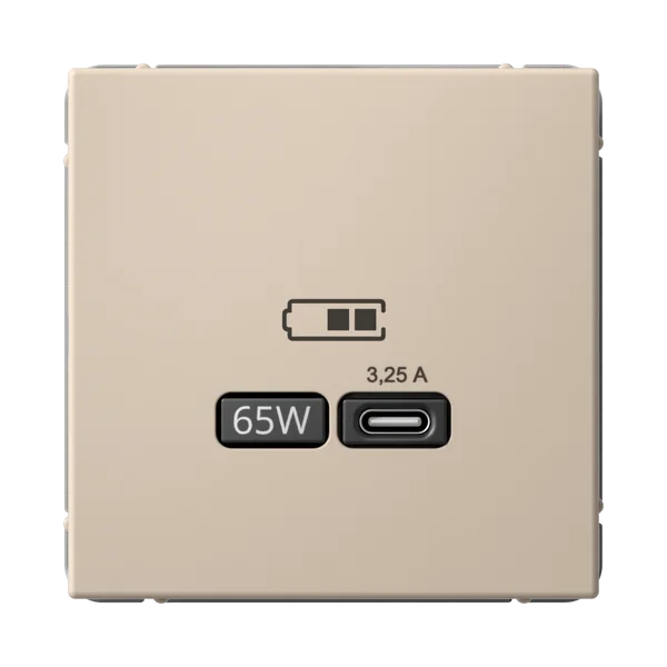 ARTGALLERY USB РОЗЕТКА тип-С 65Вт высокоскор.заряд. QC, PD, механизм, ПЕСОЧНЫЙ
