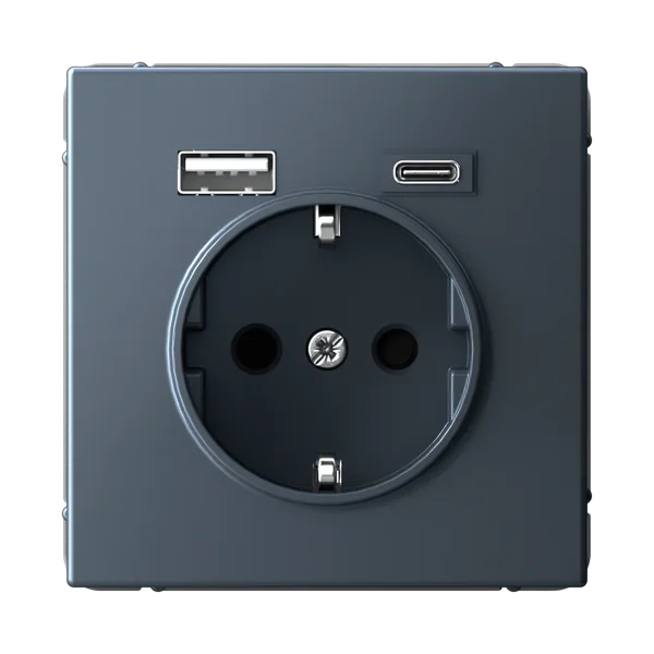 ARTGALLERY РОЗЕТКА 16А с 2 USB A+C, 5В/2,4А/3,0А, 2х5В/1,5А, механизм, ГРИФЕЛЬ