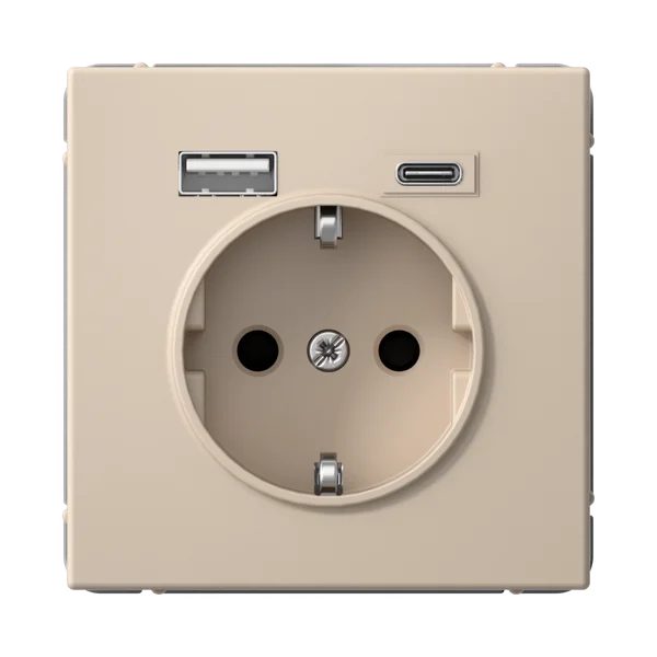 ARTGALLERY РОЗЕТКА 16А с 2 USB A+C, 5В/2,4А/3,0А, 2х5В/1,5А, механизм, ПЕСОЧНЫЙ
