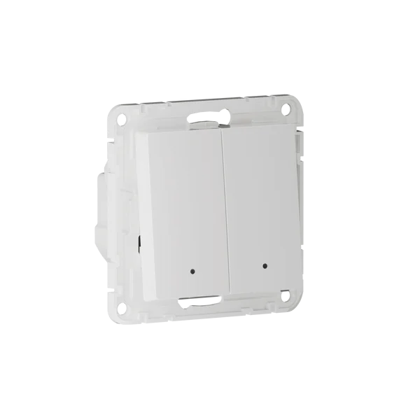 ATLASDESIGN SMART 2-кл. ВЫКЛЮЧАТЕЛЬ с подсв. с опц.нейтралью, Zigbee, сх.1, L(N), 10А, мех., БЕЛЫЙ