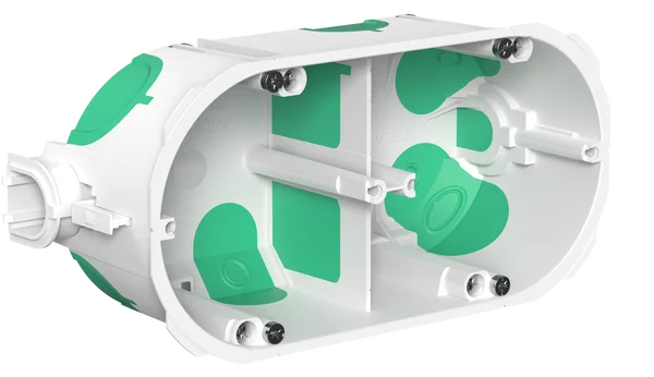 MultiBox Коробка установ. двухкомпонент. 2 поста д/полых стен, под коронку D68мм, глубина 50мм БЕЛАЯ